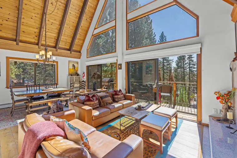 open family room and dining room