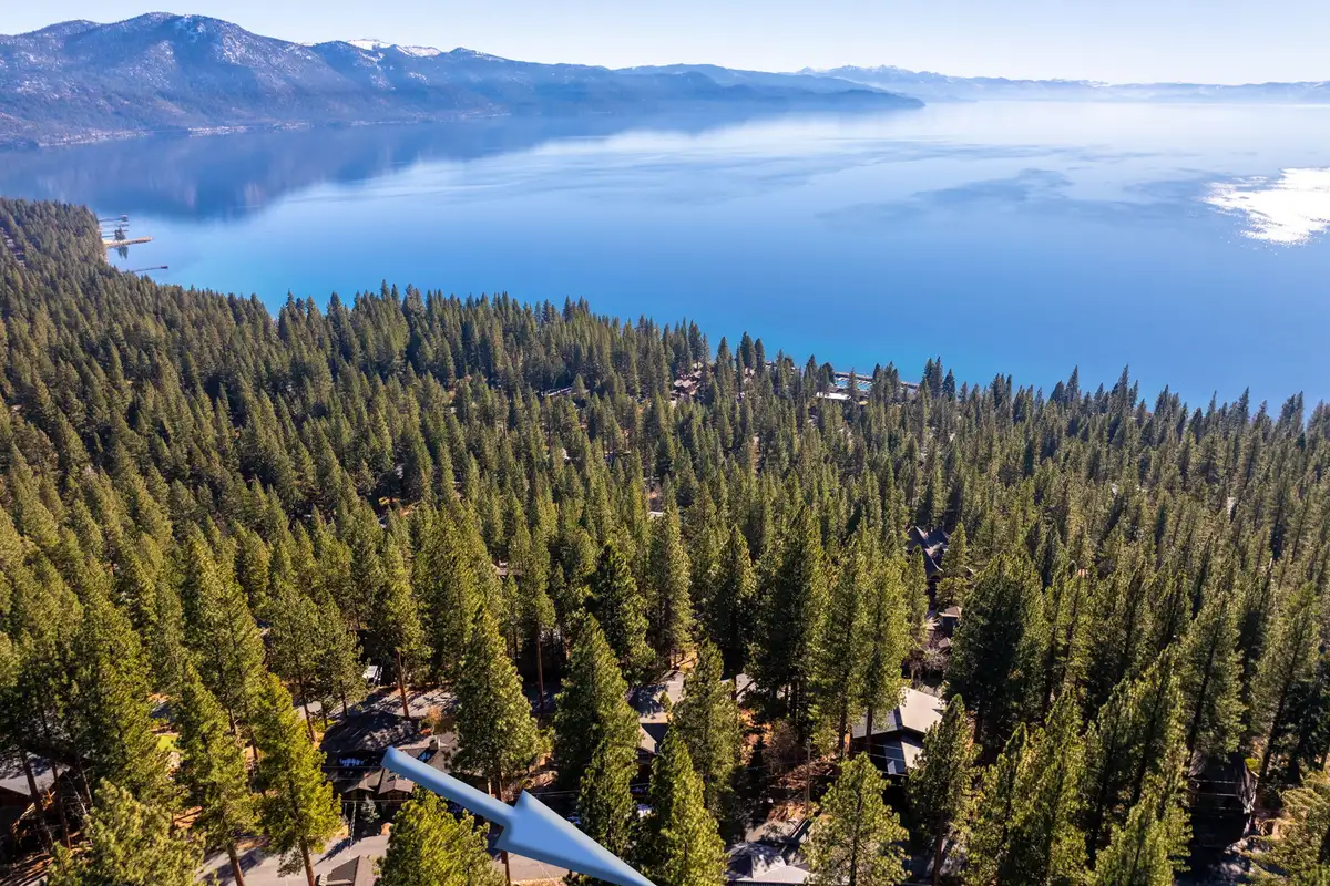 Aerial view of house, 90s Tahoe Time Capsule
