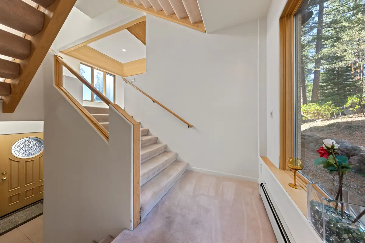 Staircase to 2nd floor, 90s Tahoe Time Capsule