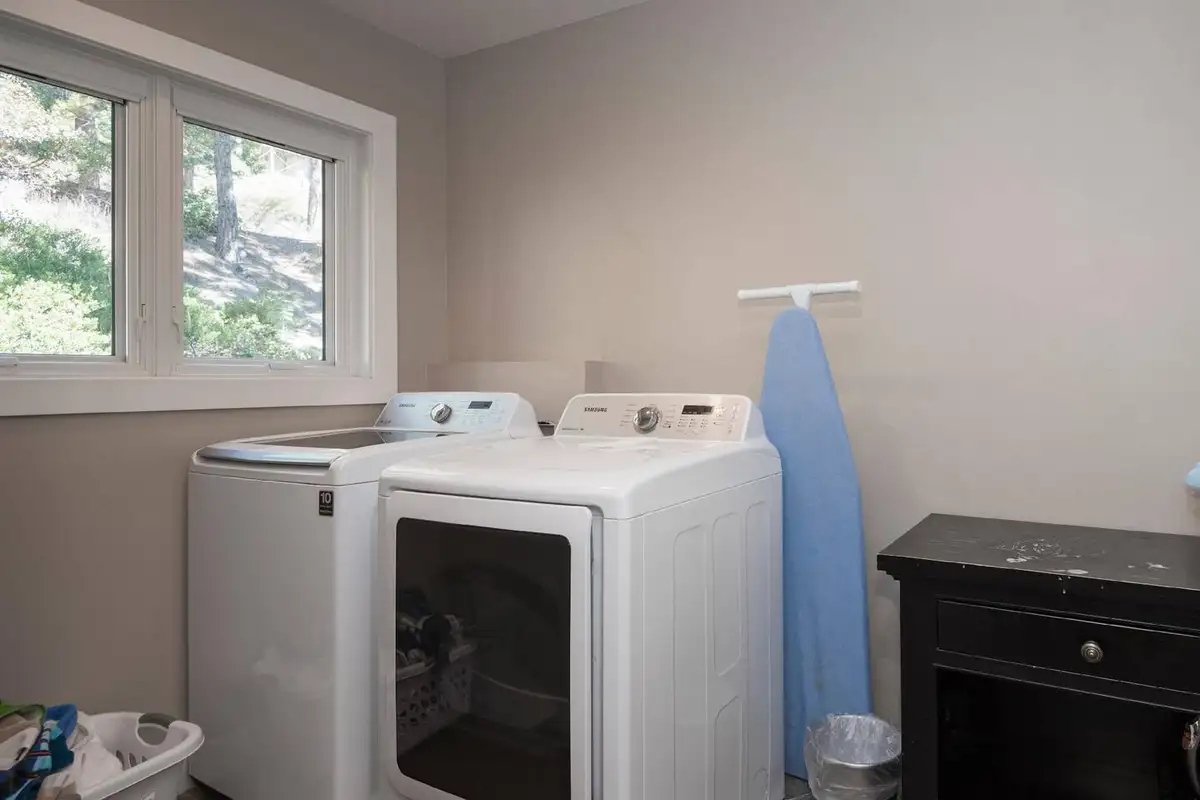 Laundry room with washer, dryer and ironing board, Skylake Serenity Retreat