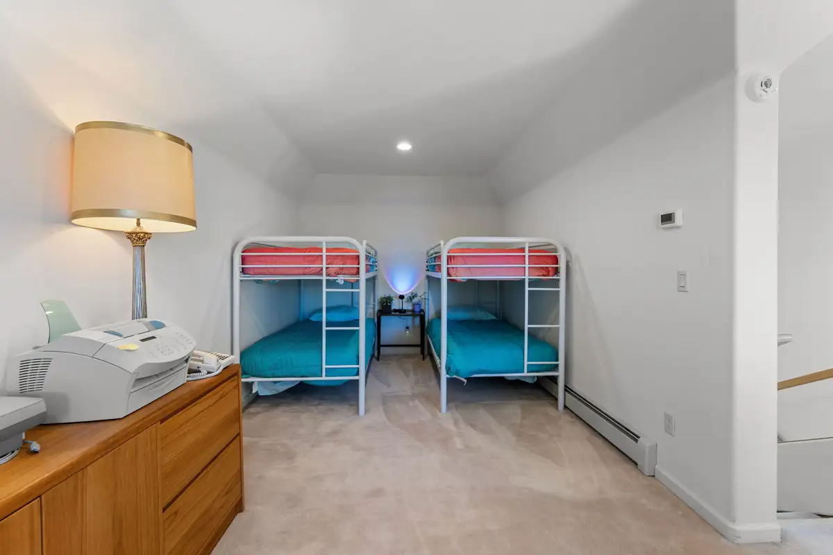 3rd floor bedroom with 2 twin bunk beds, 90s Tahoe Time Capsule