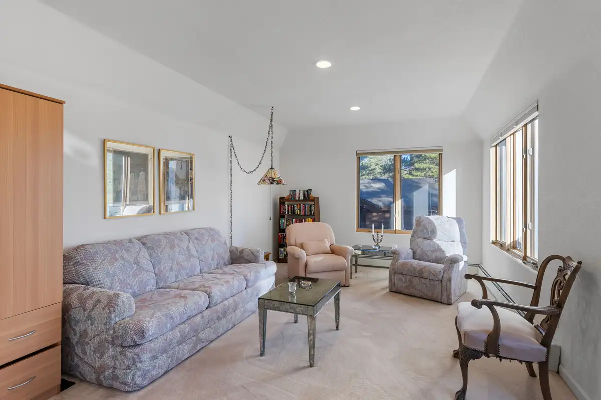 Sitting room with a sofa and armchairs, 90s Tahoe Time Capsule