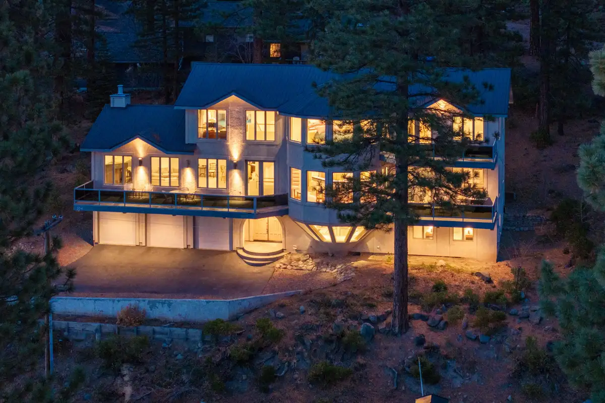 House at night, 90s Tahoe Time Capsule