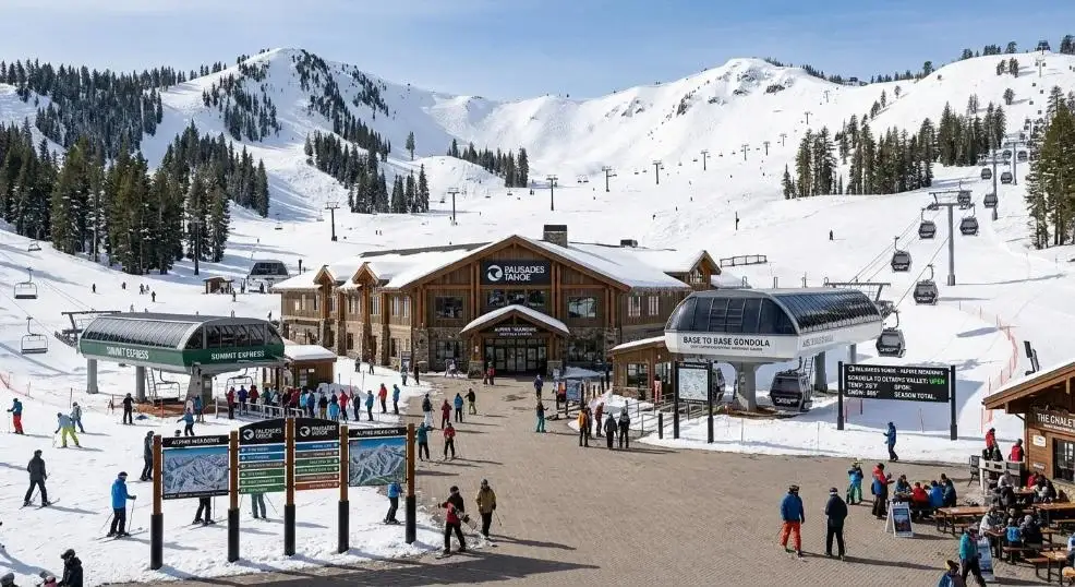Alpine Meadows base area at Palisades Tahoe