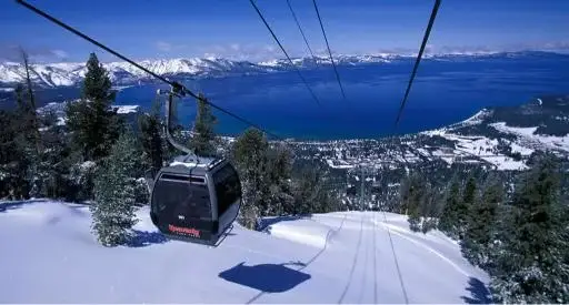Heavenly gondola above Lake Tahoe