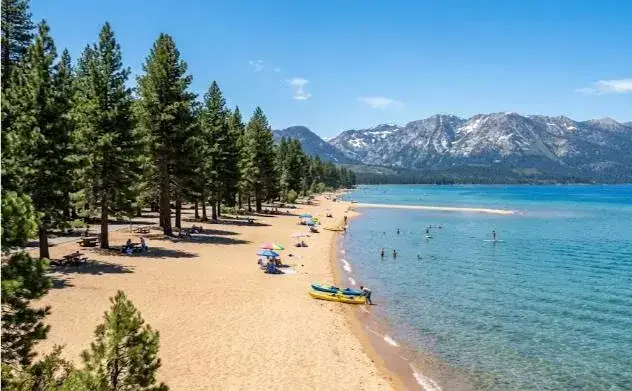 Pope Beach in South Lake Tahoe in summer
