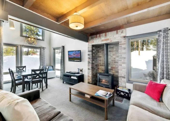 small cabin with fireplace