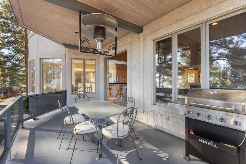 Outdoor BBQ grill ready for group cookouts at 90s Tahoe Time Capsule in Incline Village