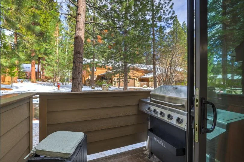 Outdoor BBQ grill ready for group cookouts at Steller's Jay Pines in Incline Village